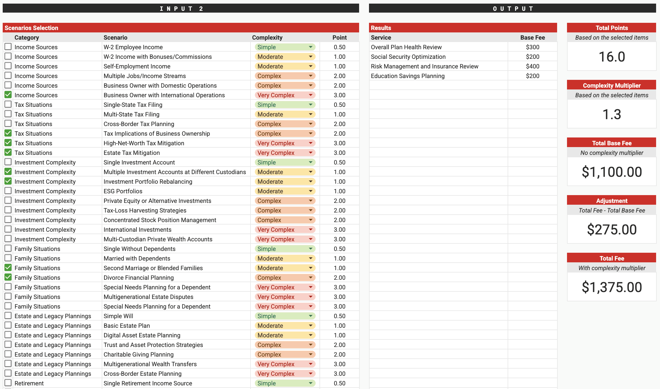 Complexity-Based Fee Model