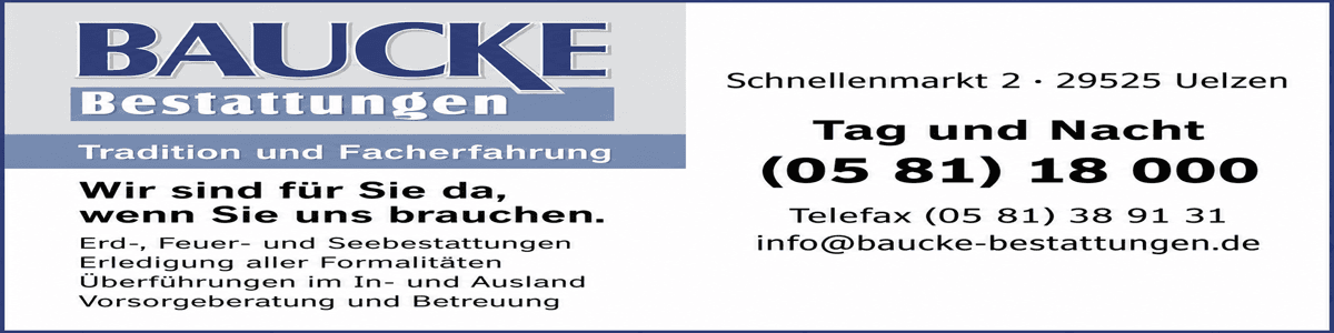 Unternehmensbanner von Baucke Bestattungen