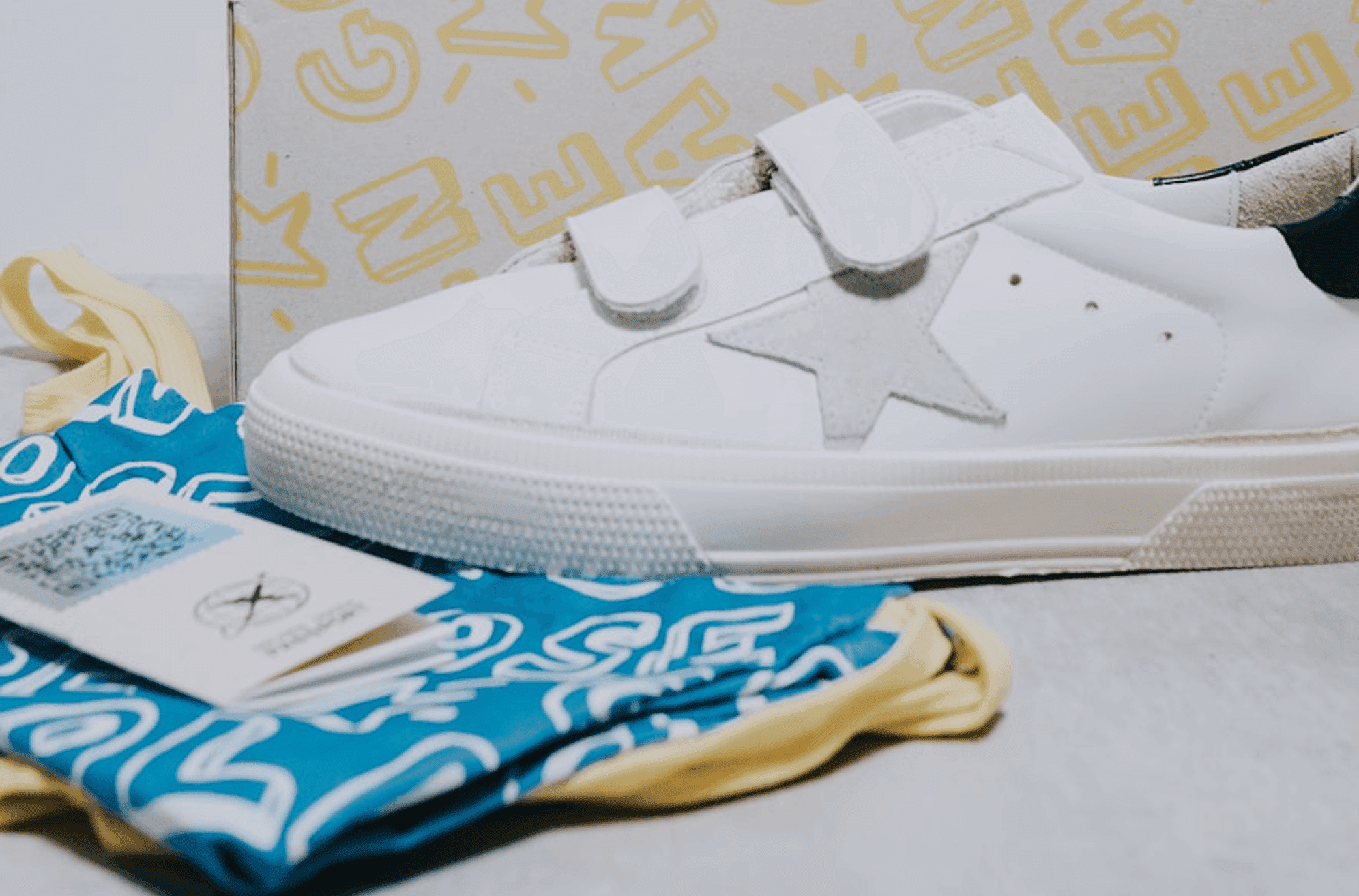 Photo of white Golden Goose sneakers