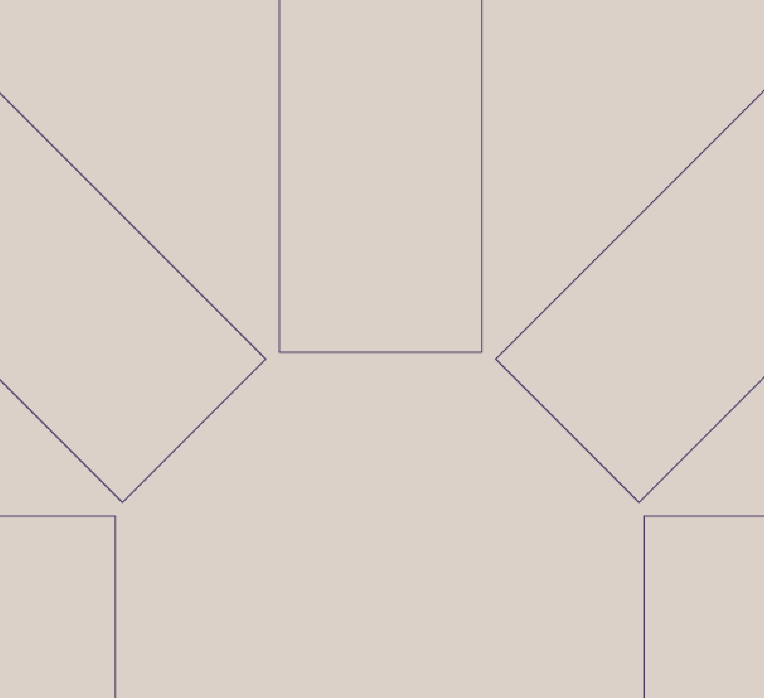 Geometric brand illustration with lavender and lime green shapes