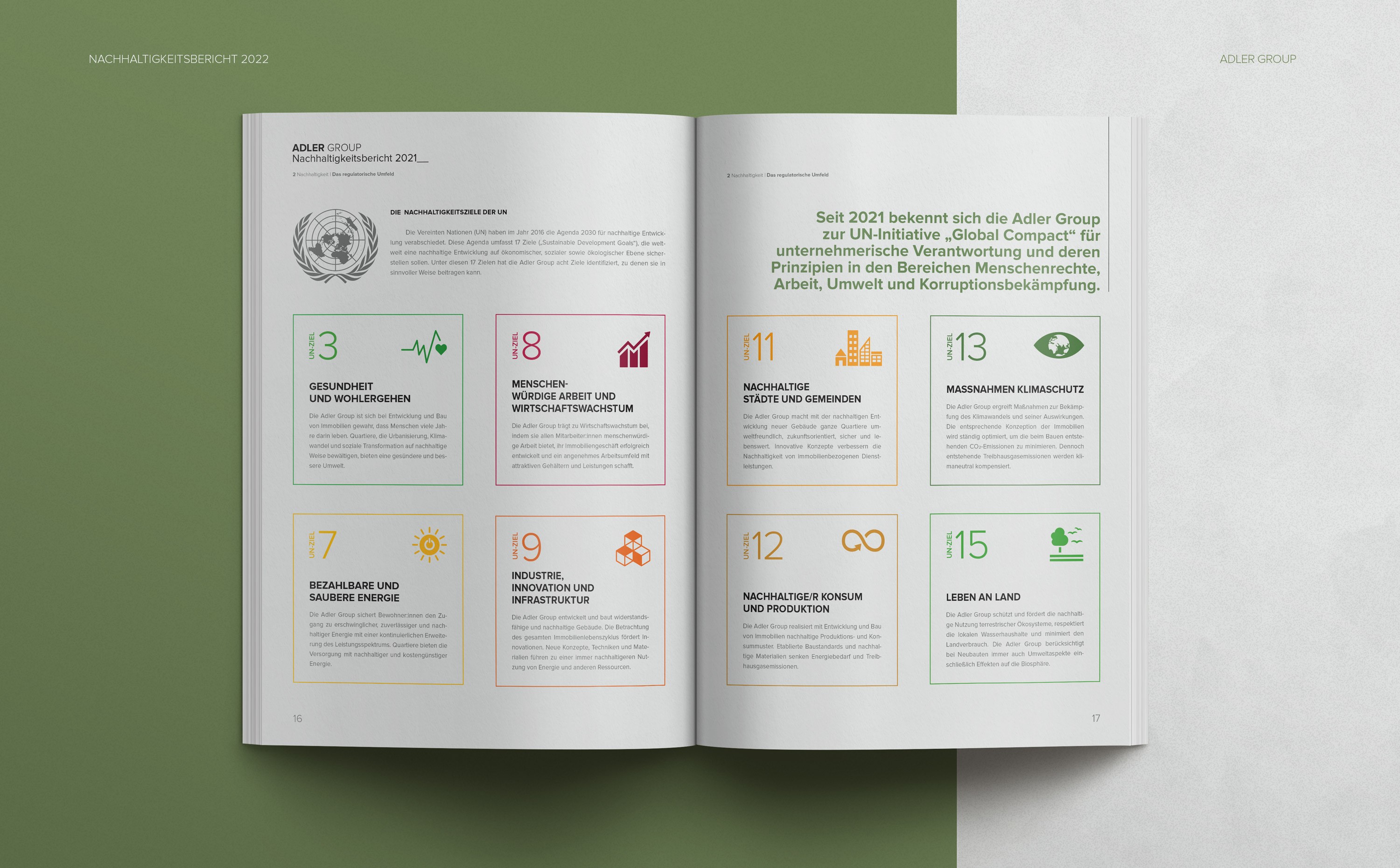 Infografik im Sustainability Report der Adler Group – grafische Darstellung komplexer Inhalte im Corporate Design