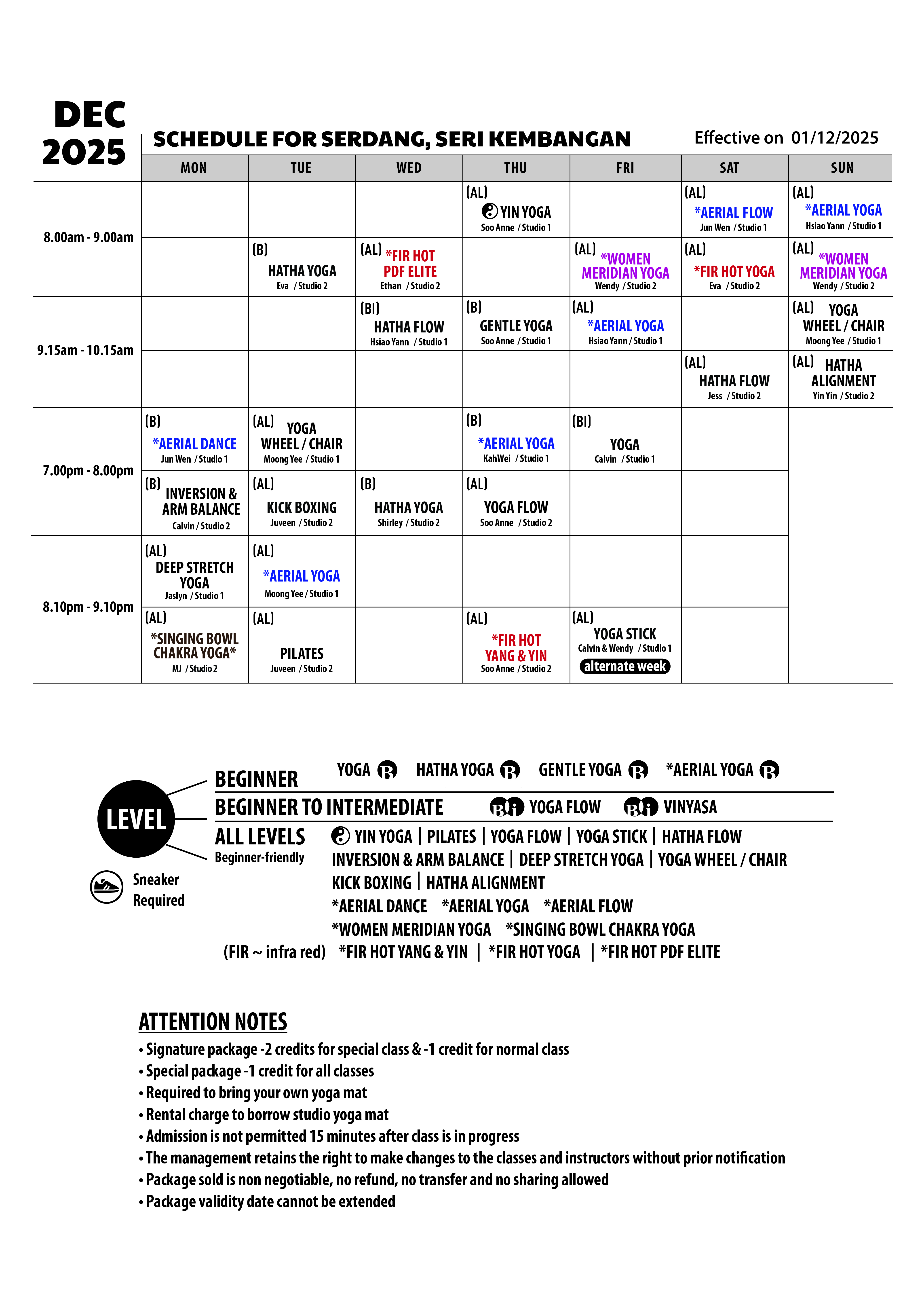 Surya Fitness Serdang Schedule