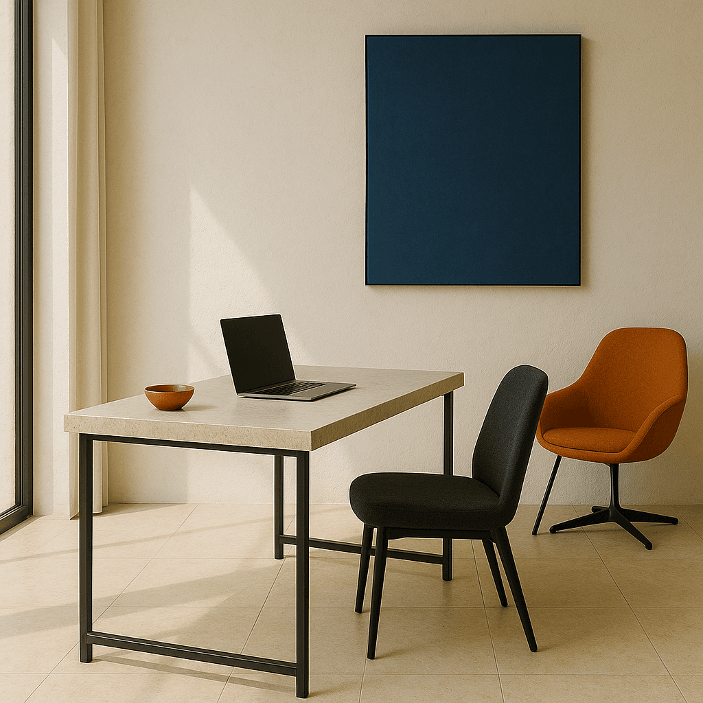 Close-up of a dark green leaf showing its textured surface and central vein against a muted background.