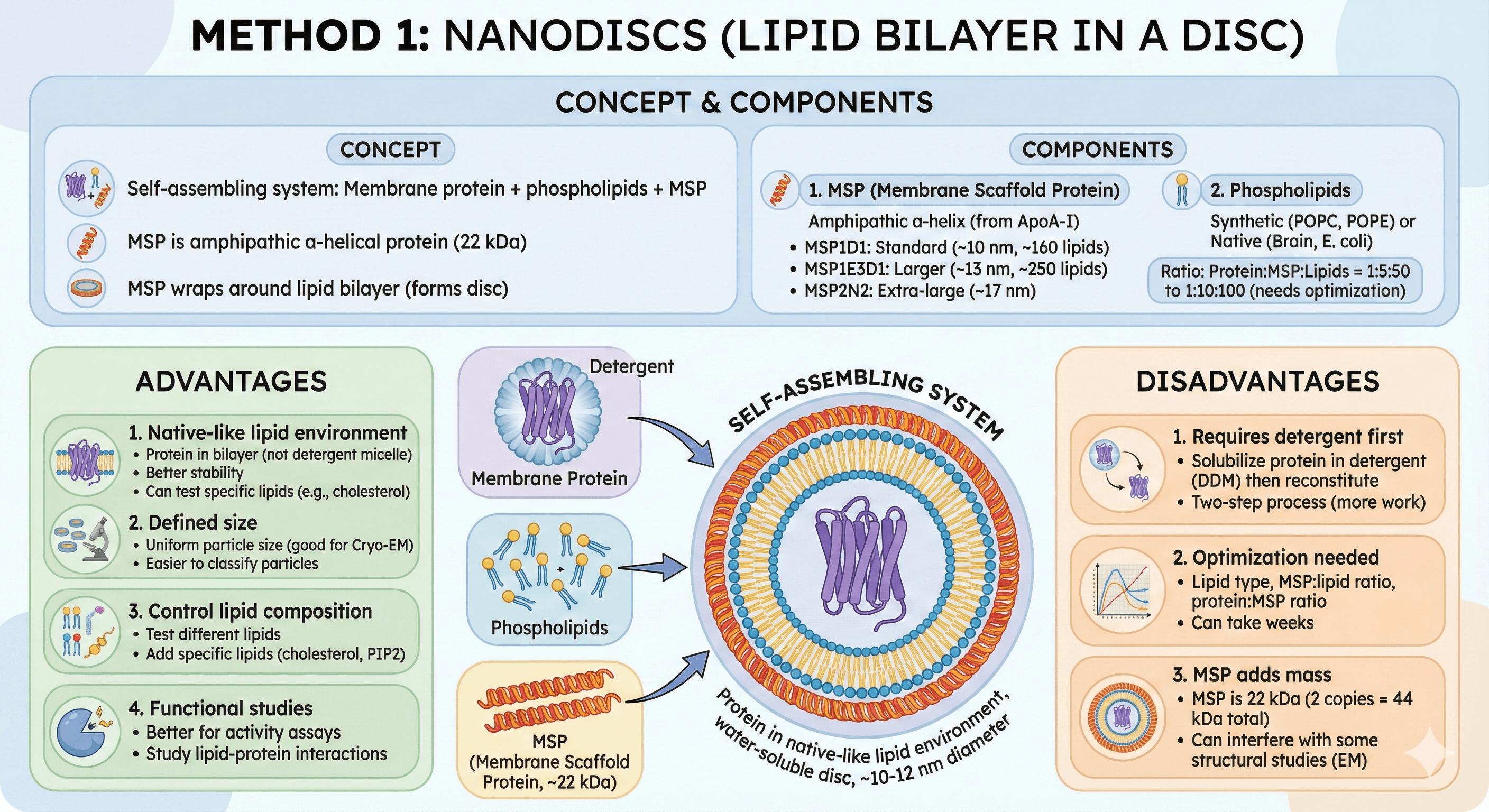 Diagram Showing the Advantages and Disadvantages of Nanodisc Use