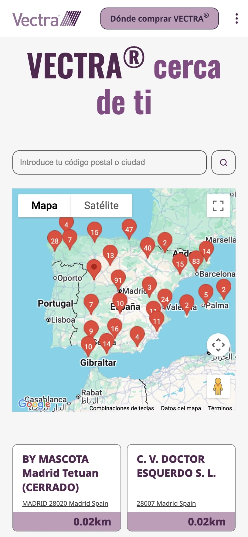 store finder High fidelity prototype