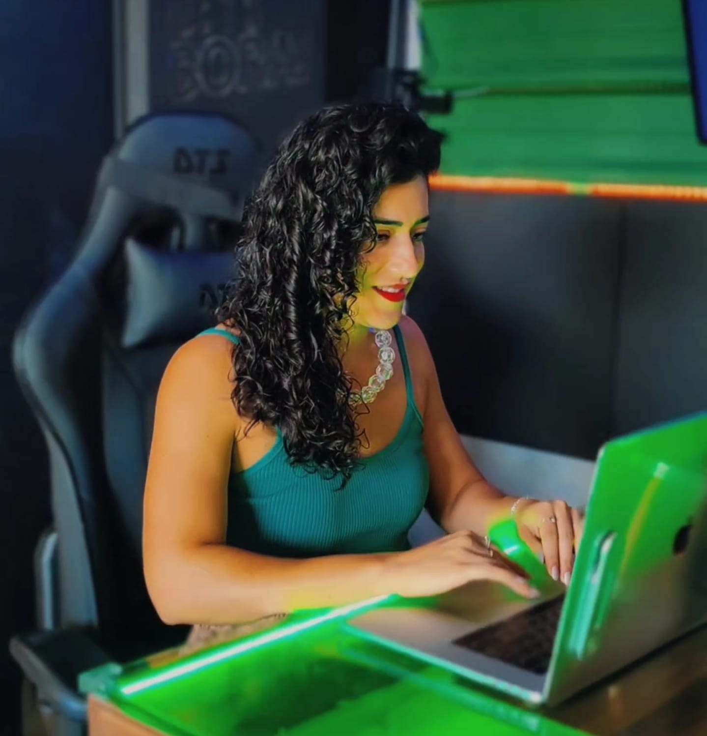 Woman with color palette