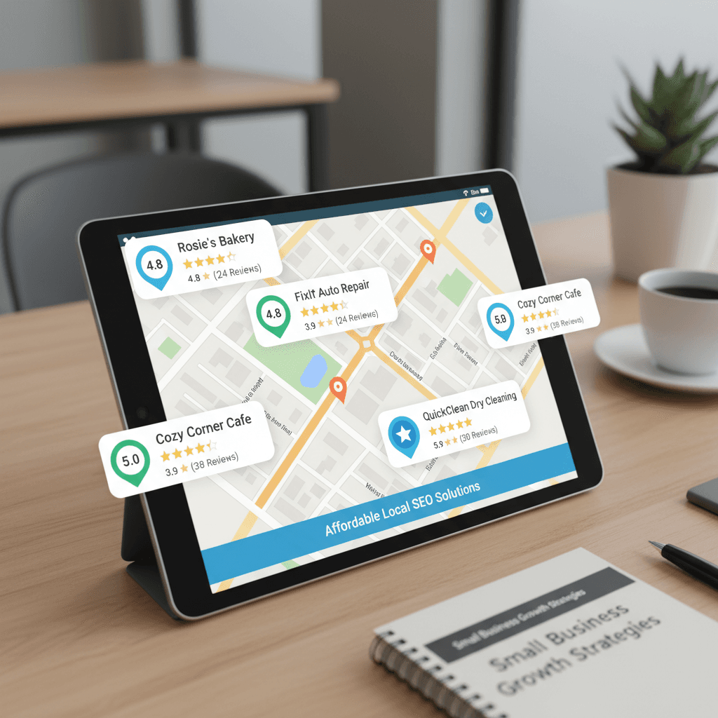 Local SEO map results showing affordable SEO for small business local optimization opportunities