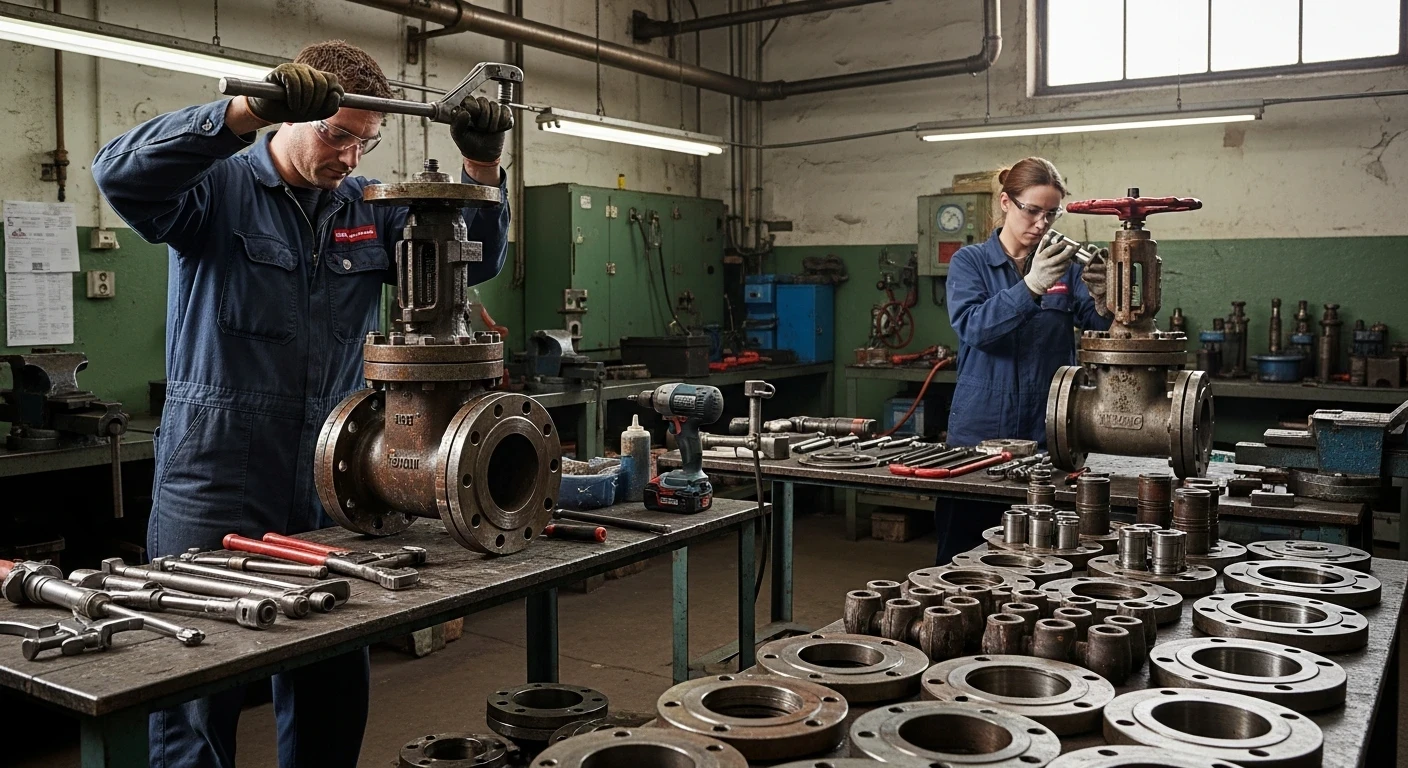 Valve maintenance and servicing activity