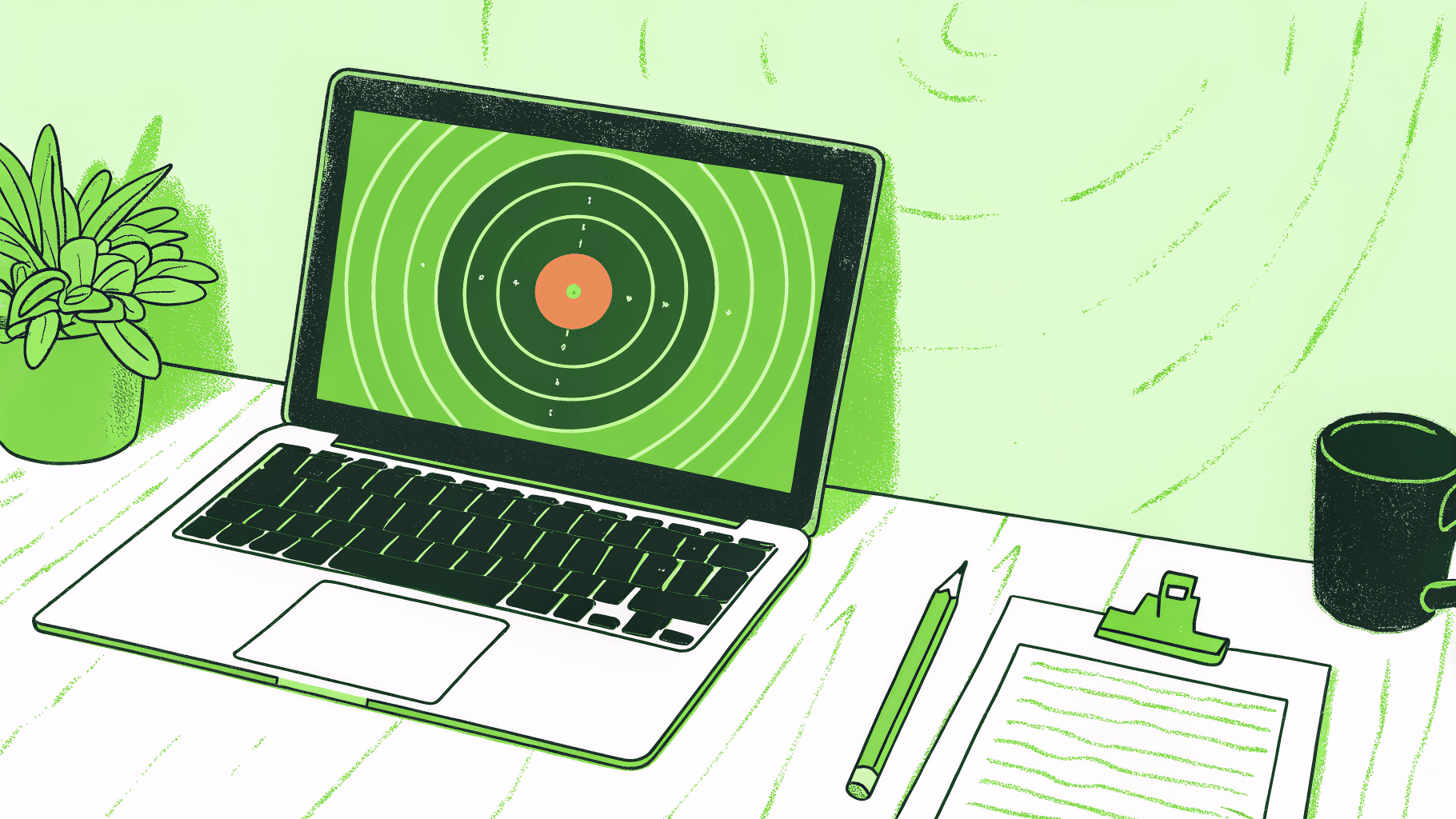 Student laptop showing a score bullseye with middle-50% band highlighted for college admissions context