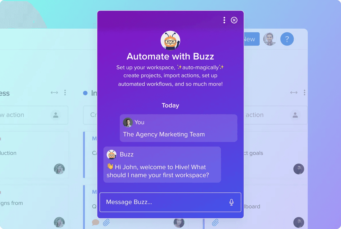 Automate project workflow with Buzz AI in Hive