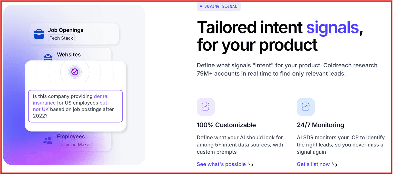 Coldreach intent signals