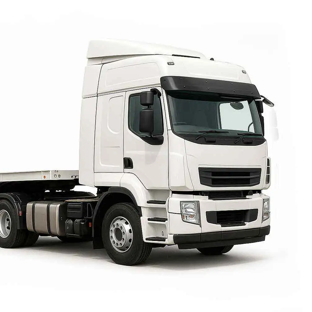 Білий тягач для зчеплення з платформою для негабаритного вантажу