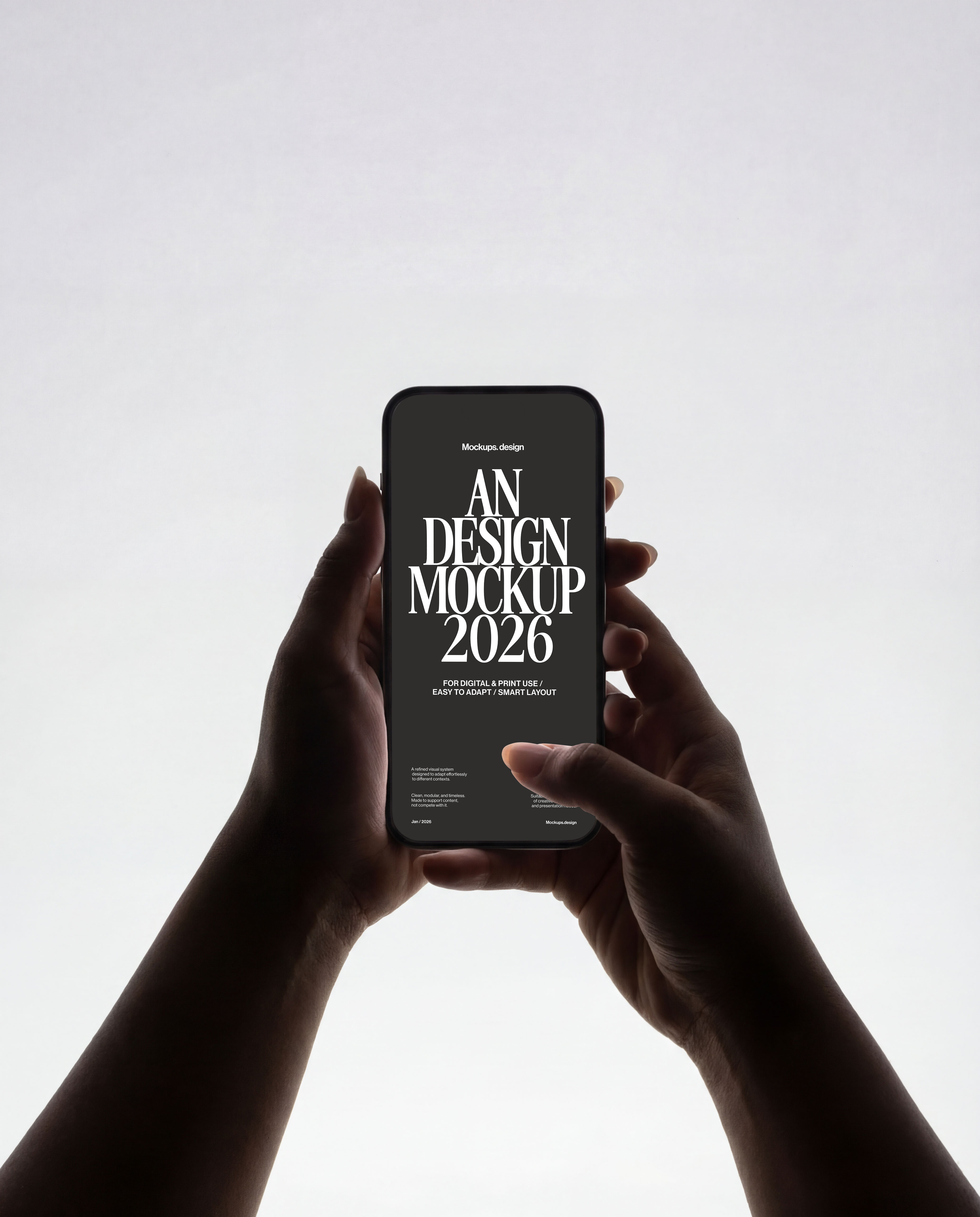 iPhone mockup on minimal clean background, realistic display