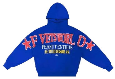 Blue Varsity Graphic Hoodie – Spelled Backwards