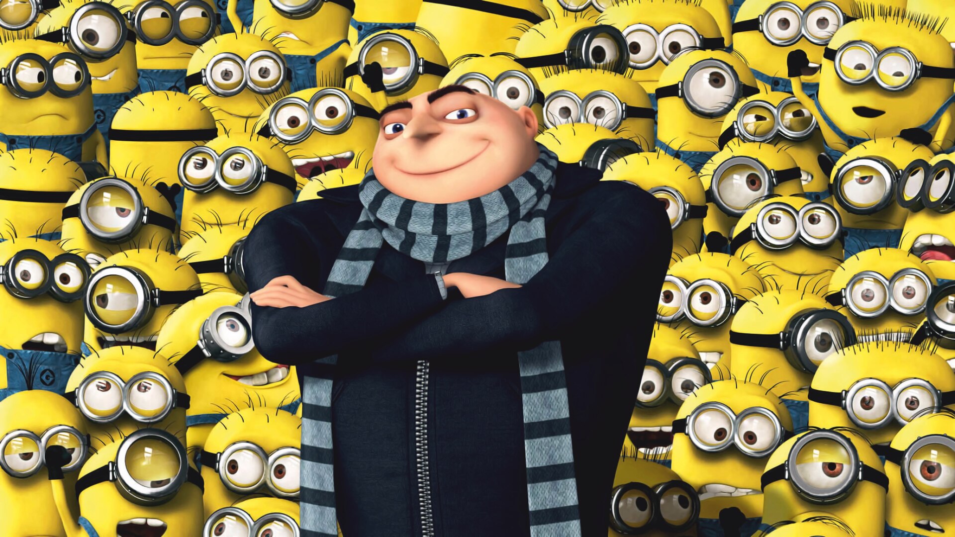 Gru posing with his minions - Gru meme template