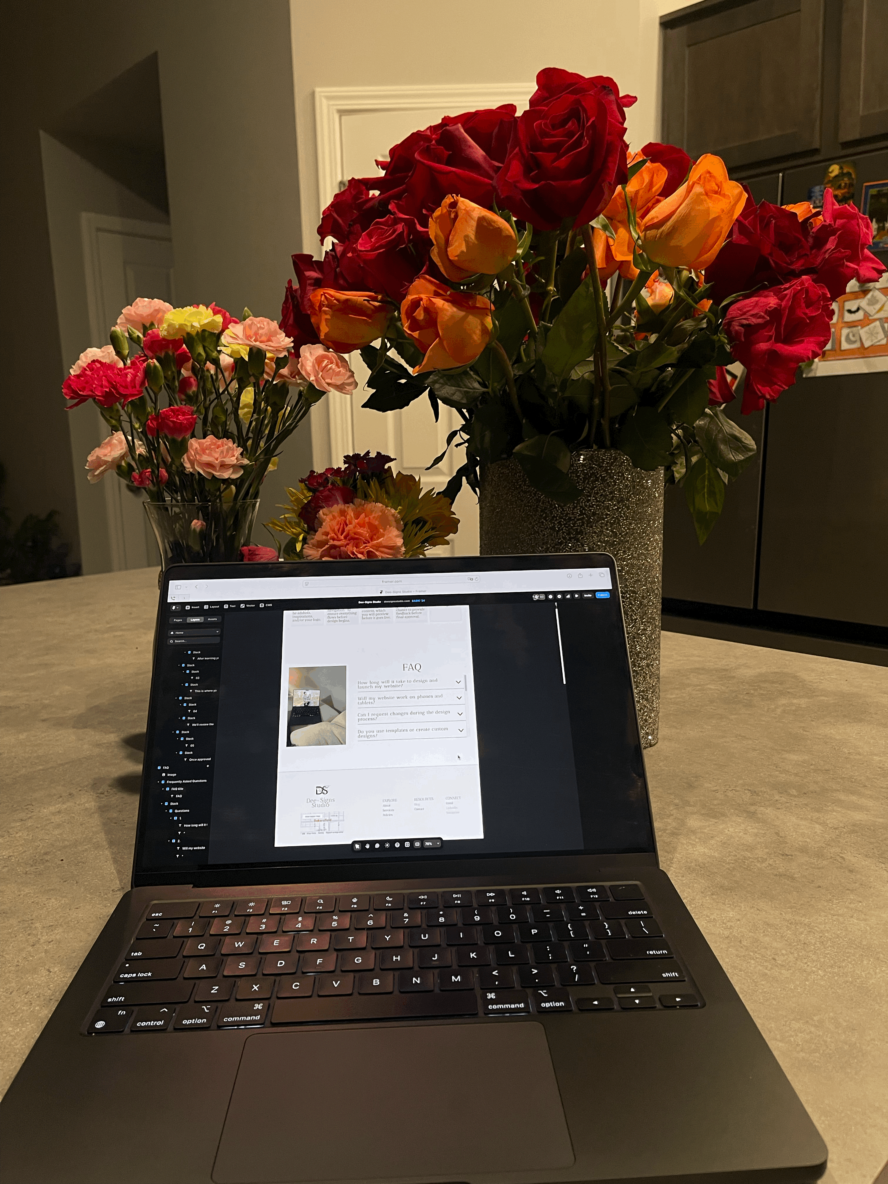 An opened laptop with an clean backdrop