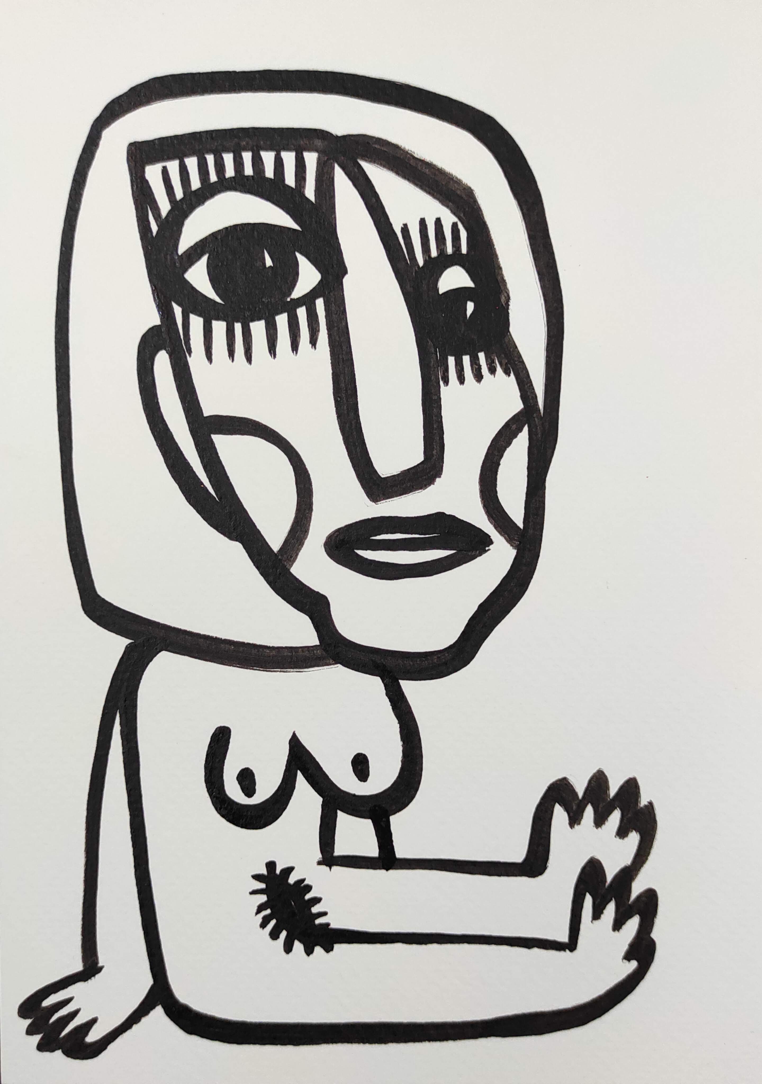 herd of sheep on road painting