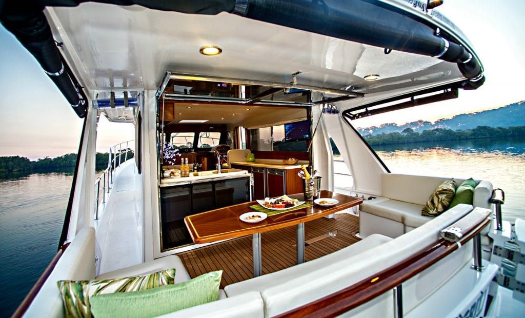 Luxury yacht at dock