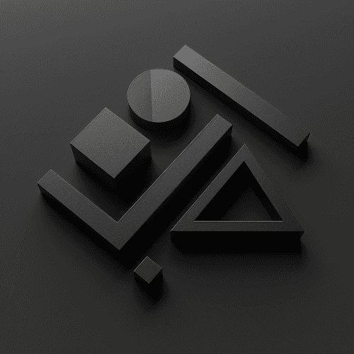 Verschiedene geometrische Formen in 3d.