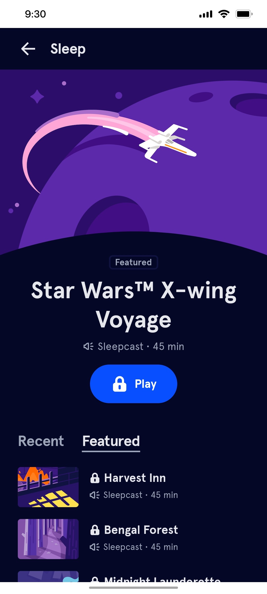 Headspace Sleep screen