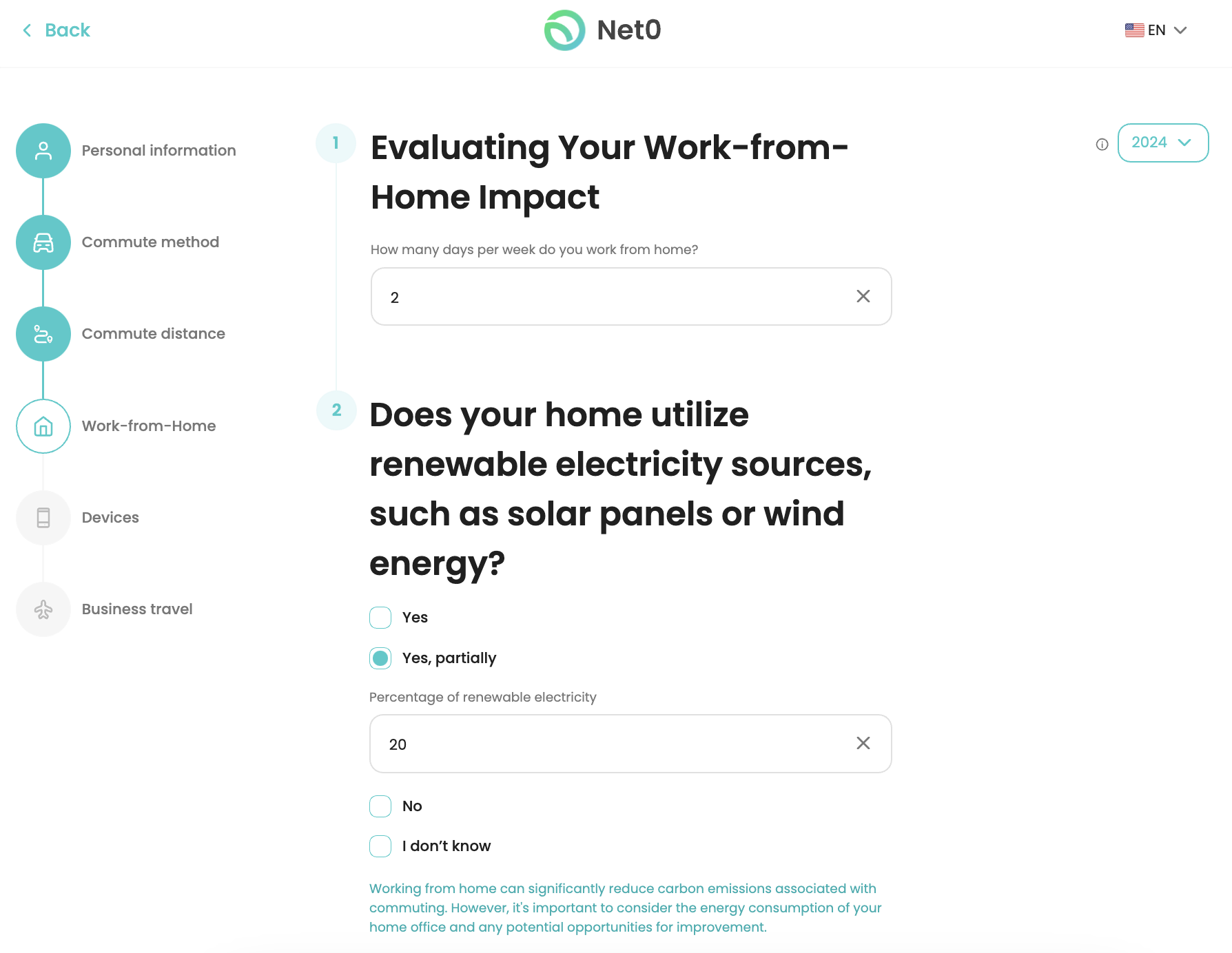 carbon calculator for scope 4 emissions and work from home impact