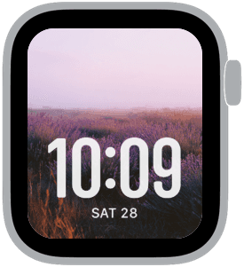 lavender hour Apple Watch face preview 1 featuring floral and summer.