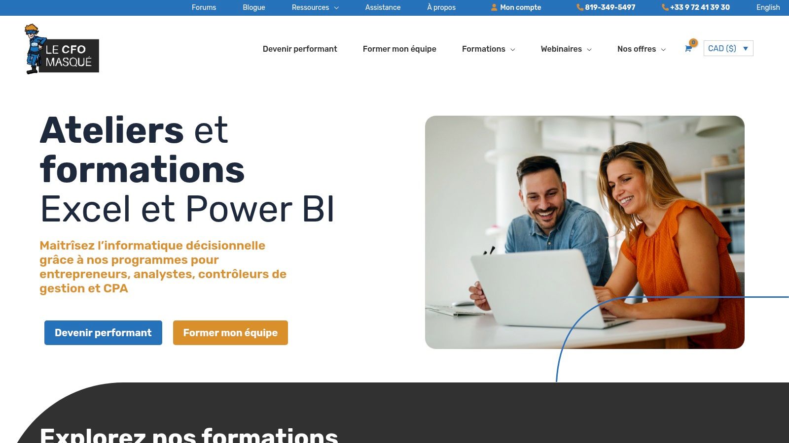 Le CFO masqué – Outils Excel et formations « Tableaux de bord »