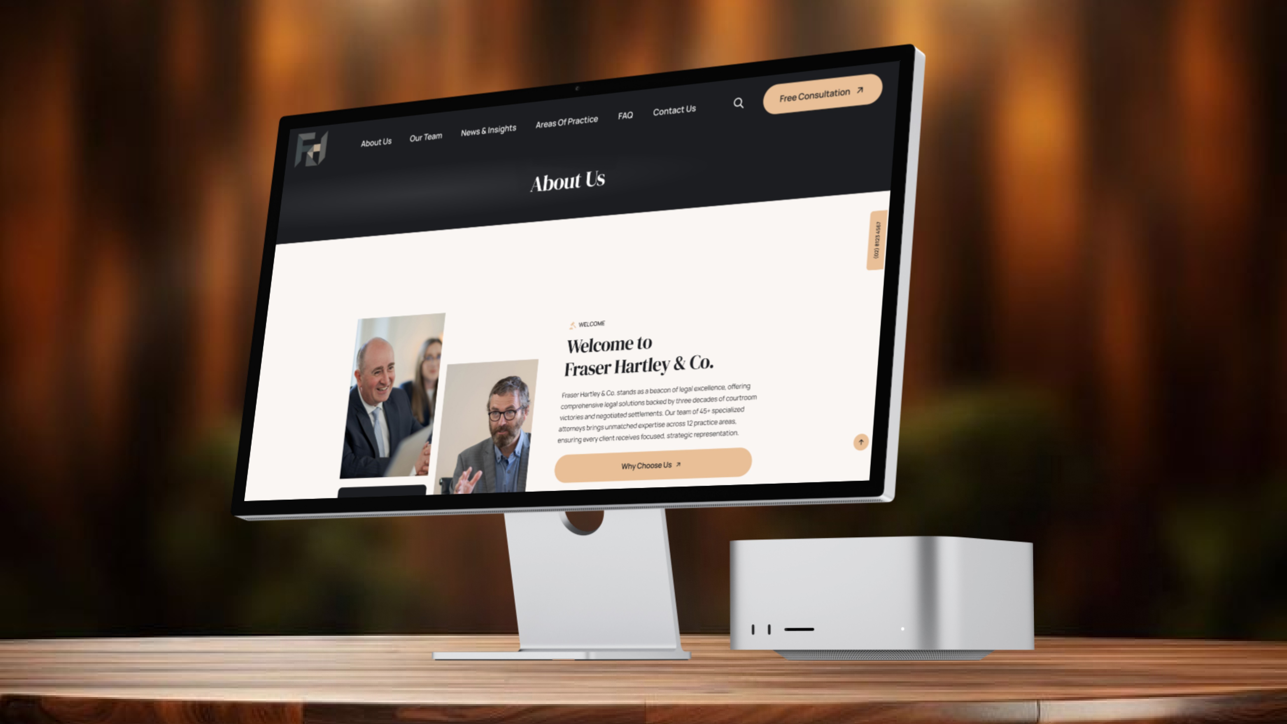 ux ui design for law firm website's desktop version About Us page