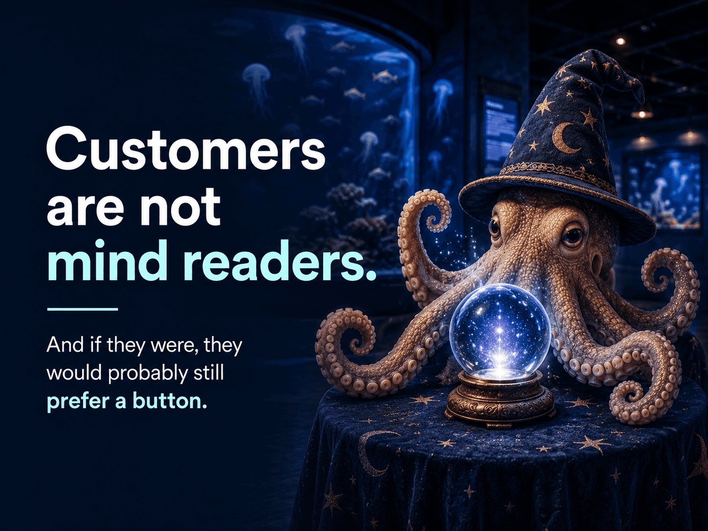 Do not make people guess. Customers are not mind readers. And if they were, they would probably still prefer a button.