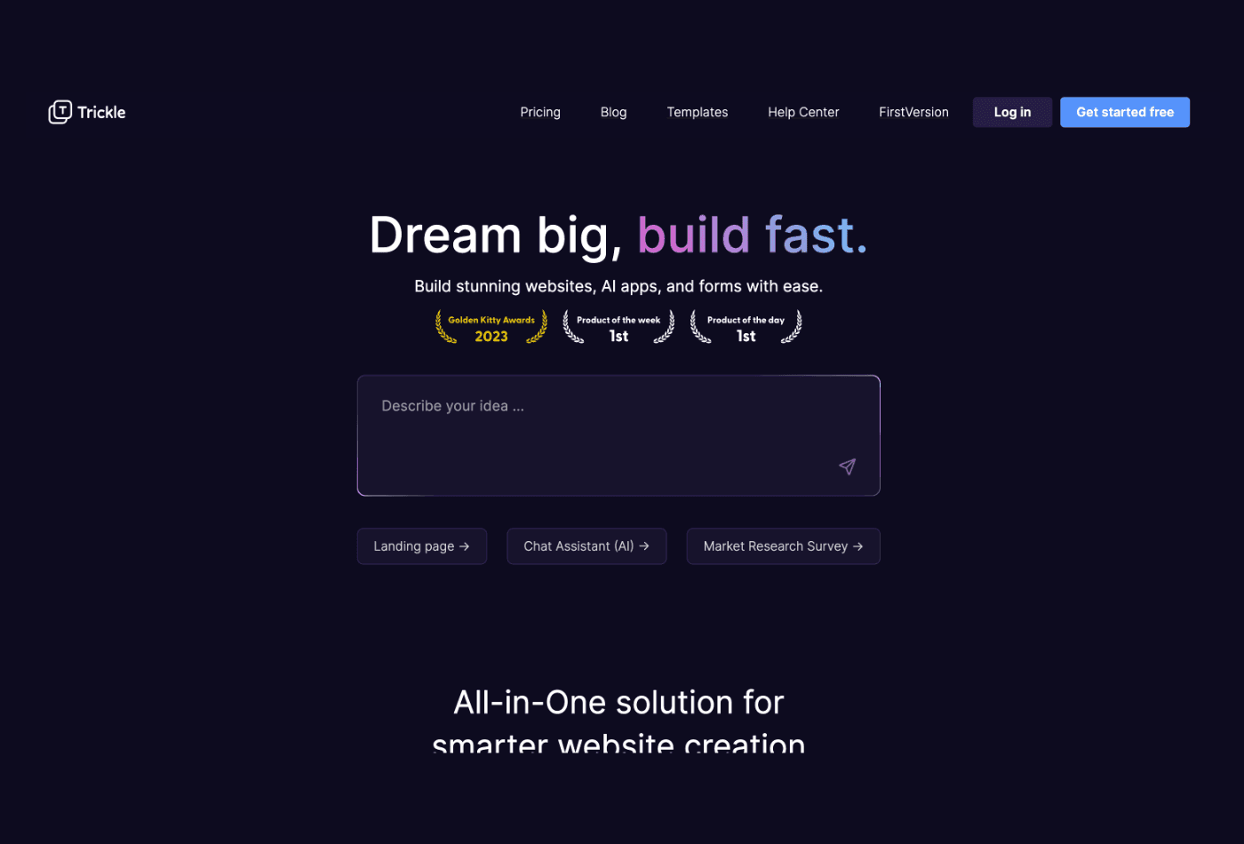 Trickle so AI website builder