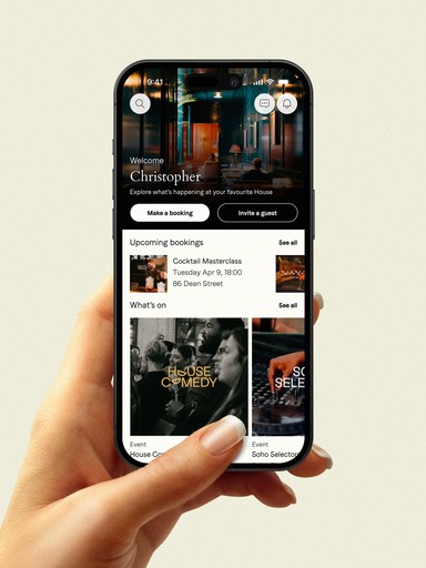 Soho House App Home Screen