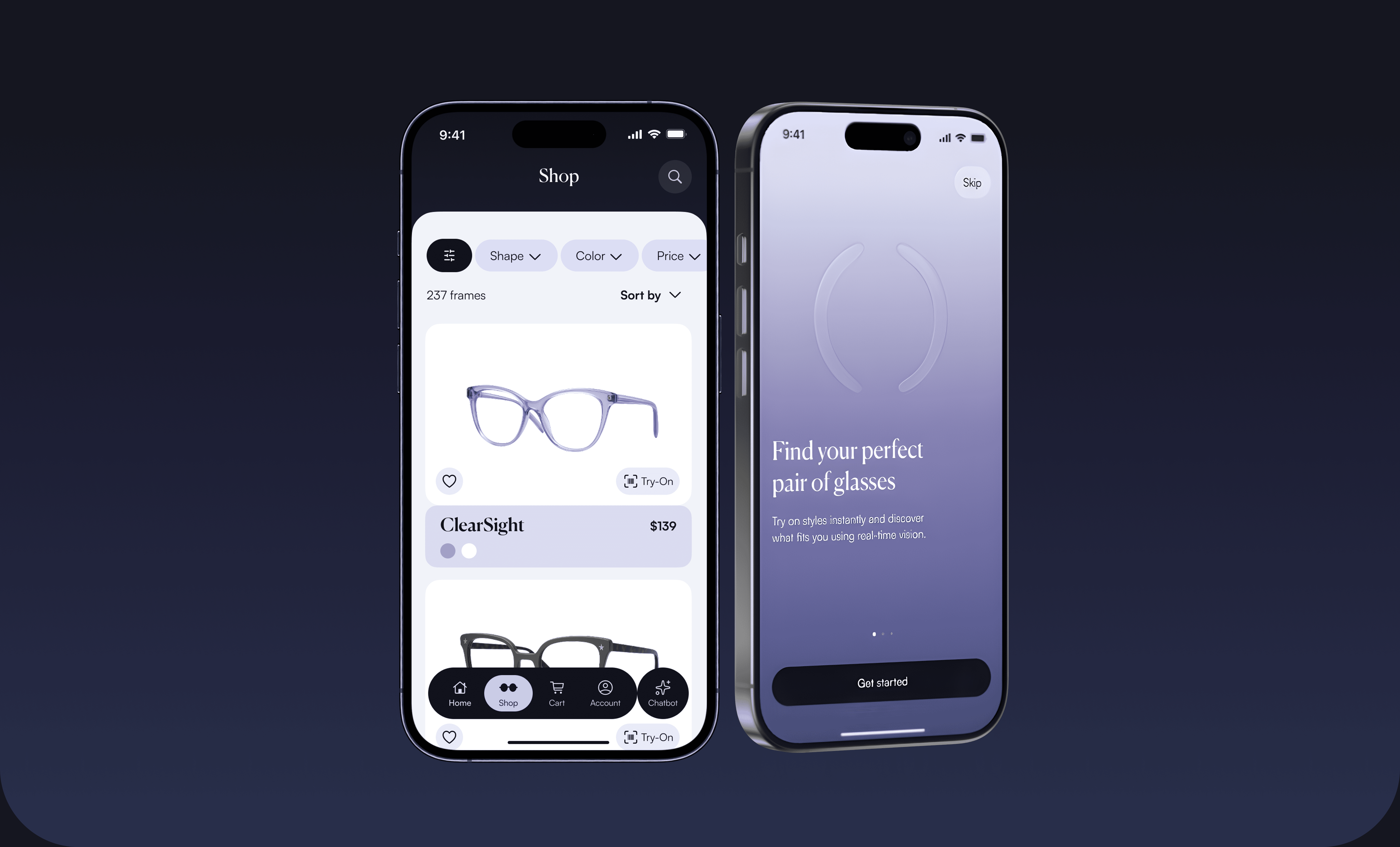 shop and splash screen phone mockups