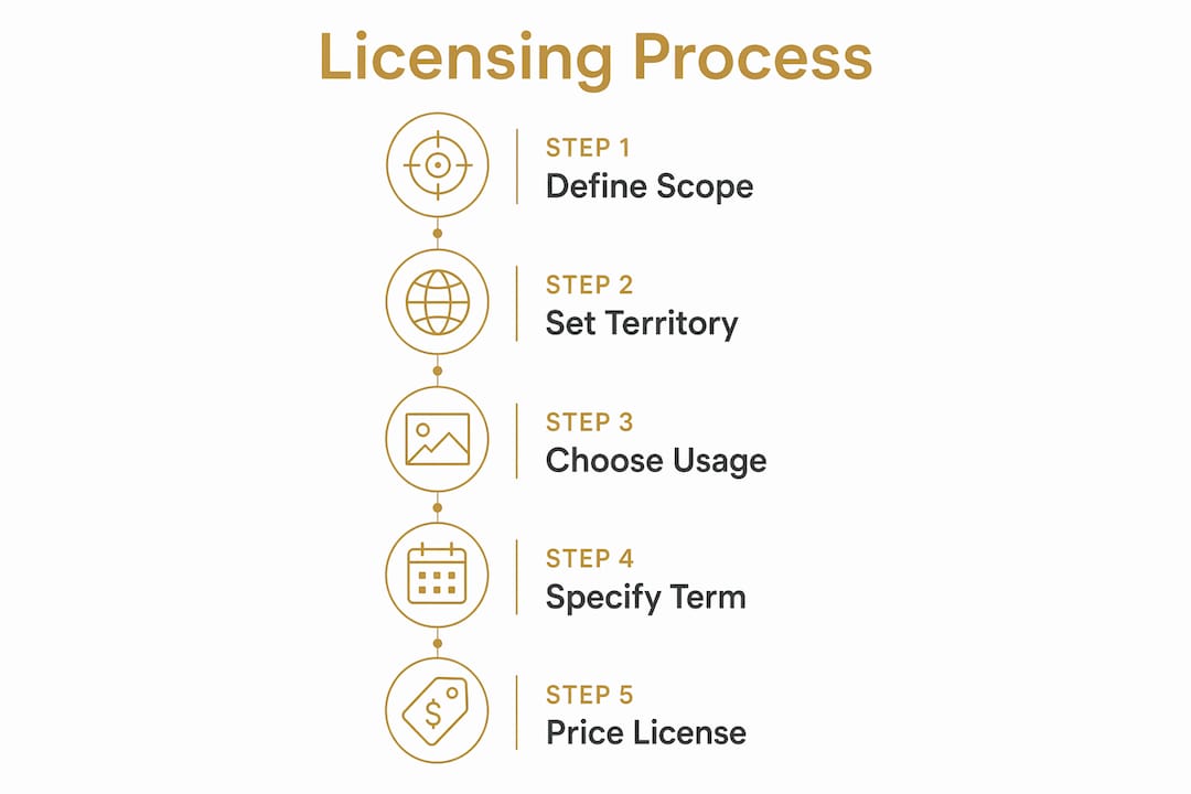 Infographic showing key steps of image licensing process