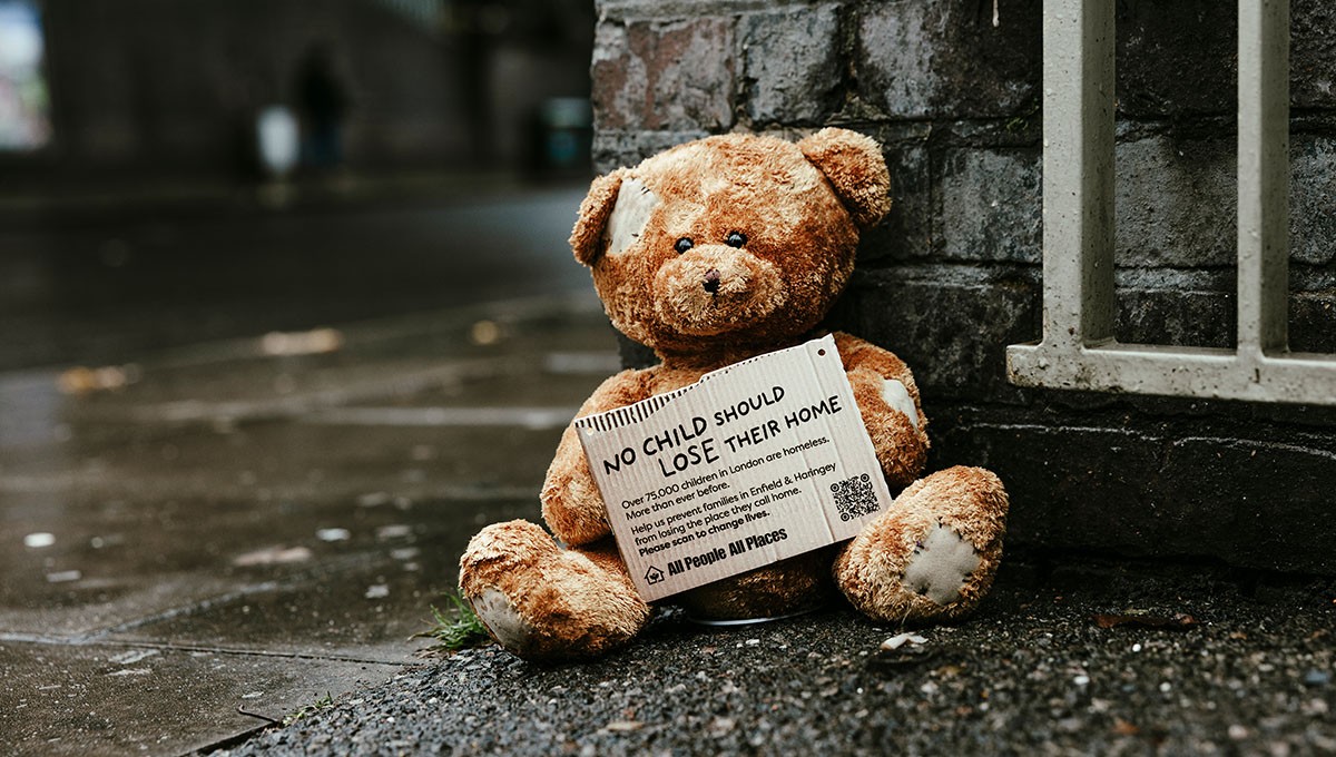 Close up of clothes stuck to a billboard