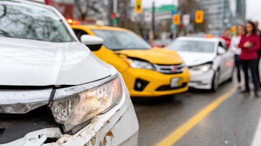 escena de accidente de múltiples autos