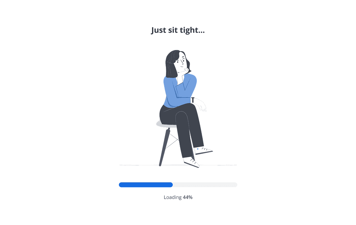 Minimal illustration of a person seated on a chair with a calm, neutral pose.