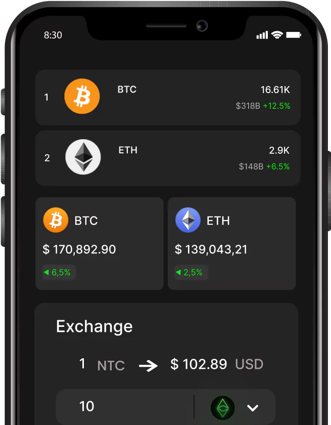 phone with crypto app