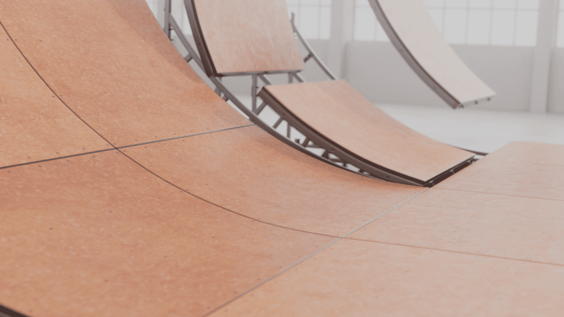 nanuskate mini ramp transition platforms being layed into place to form the ramp