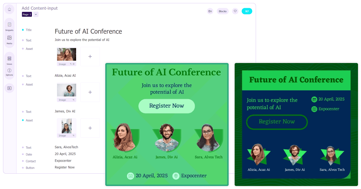 Conference banner with AI design generator