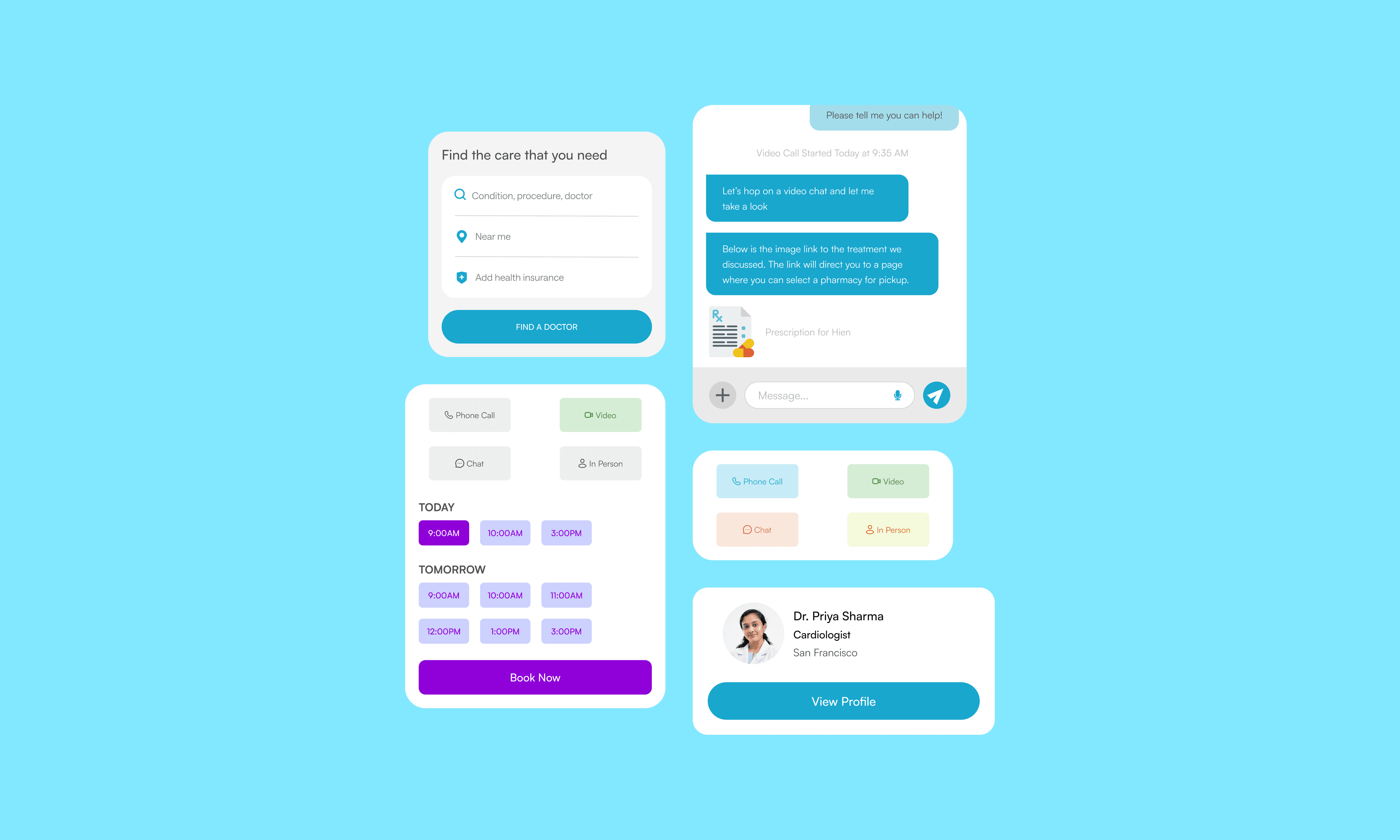 Collage of the MedConnect components