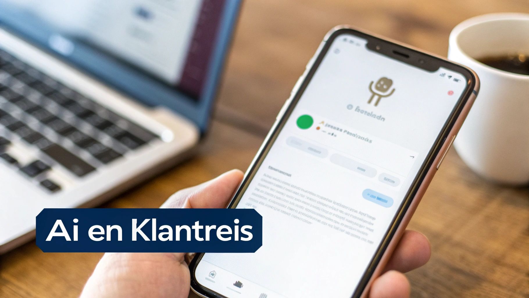 Een afbeelding die AI en de klantreis combineert, met data-analyse en personalisatie als centrale elementen.