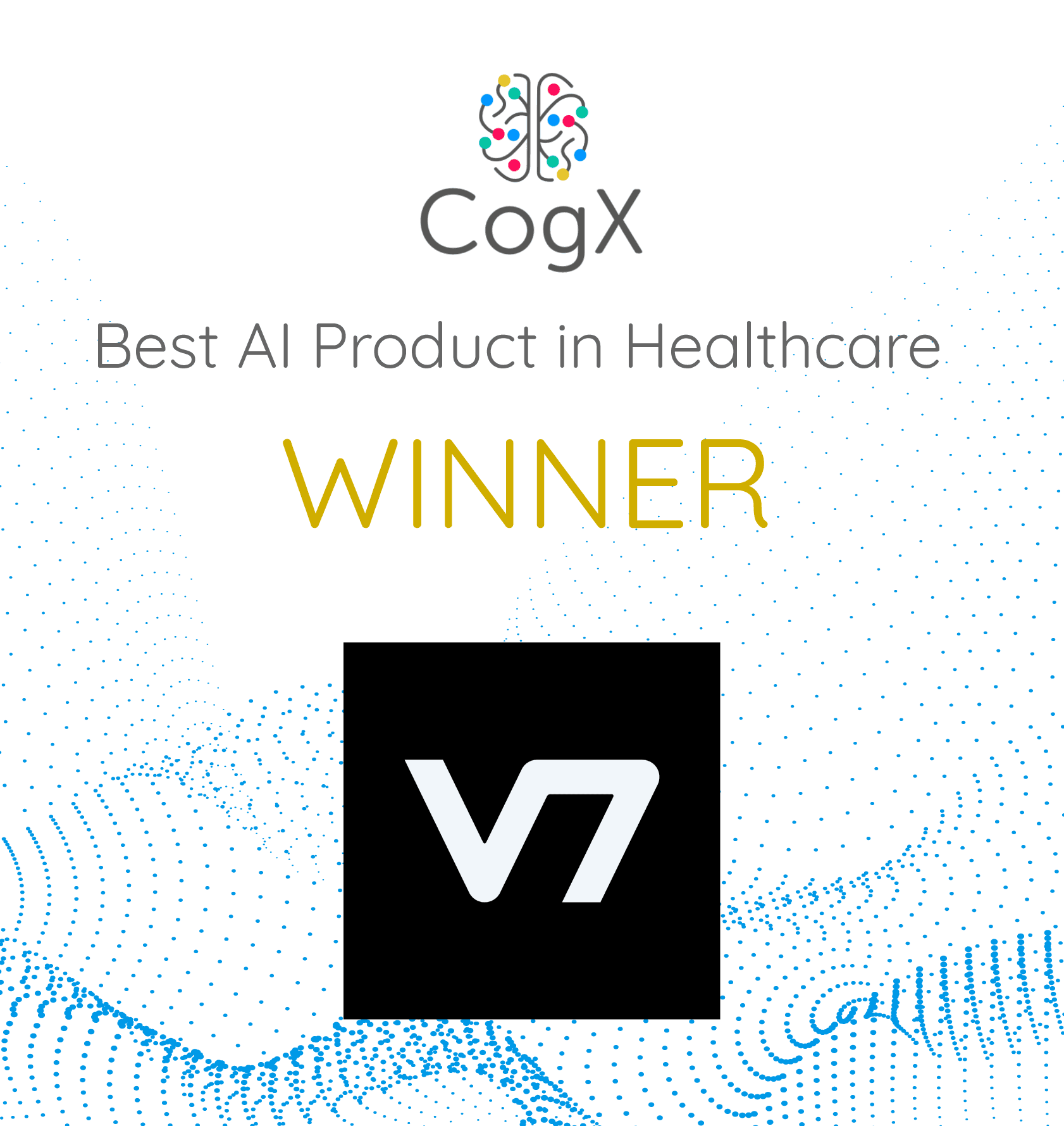 Award certificate for Winner of Best AI product in Healthcare from CogX