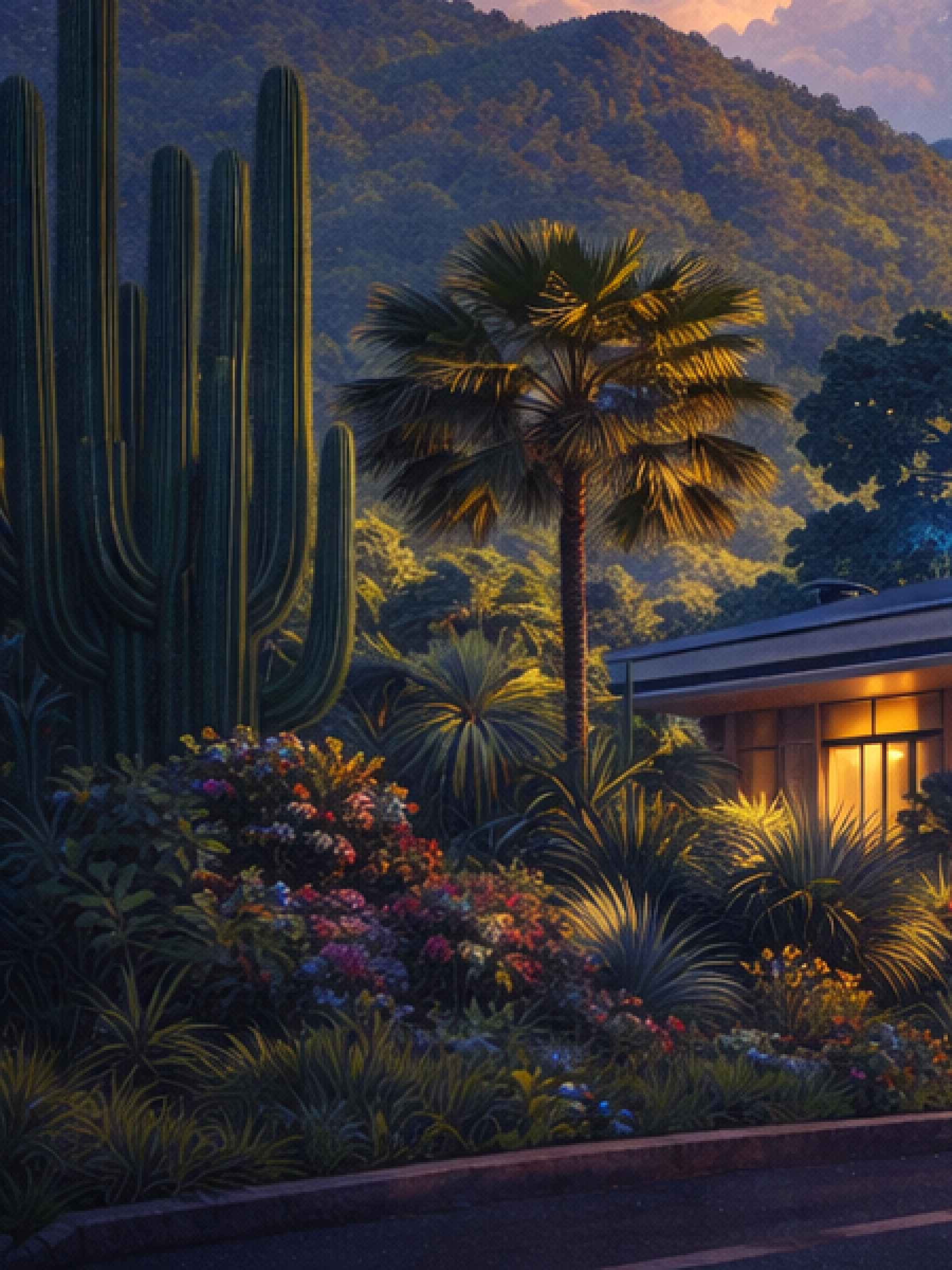 Coffee shop and cactus