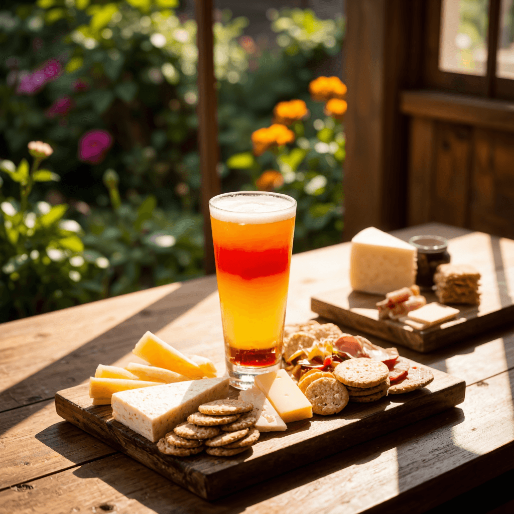product photography of a cup of colorful beverage with layers of fruit and bubbles