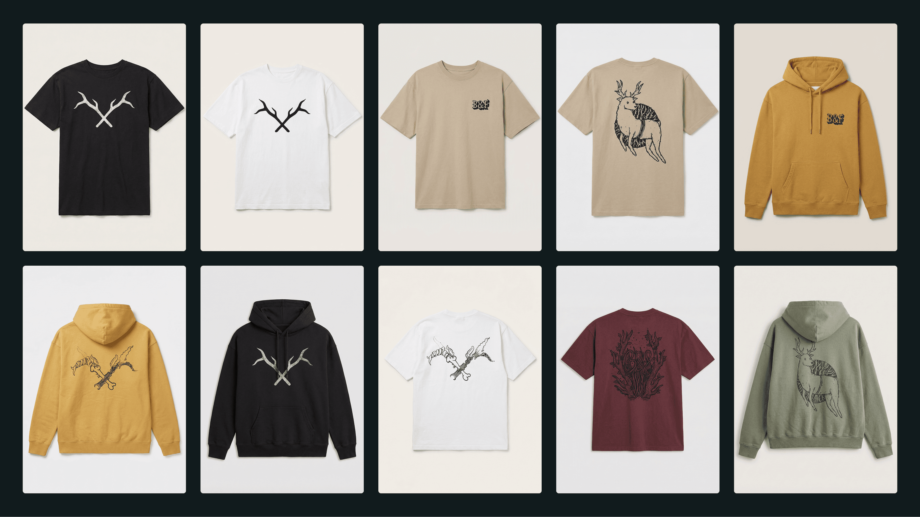 Streetside billboard with flyposters of the Batch.Works brand and illustrations