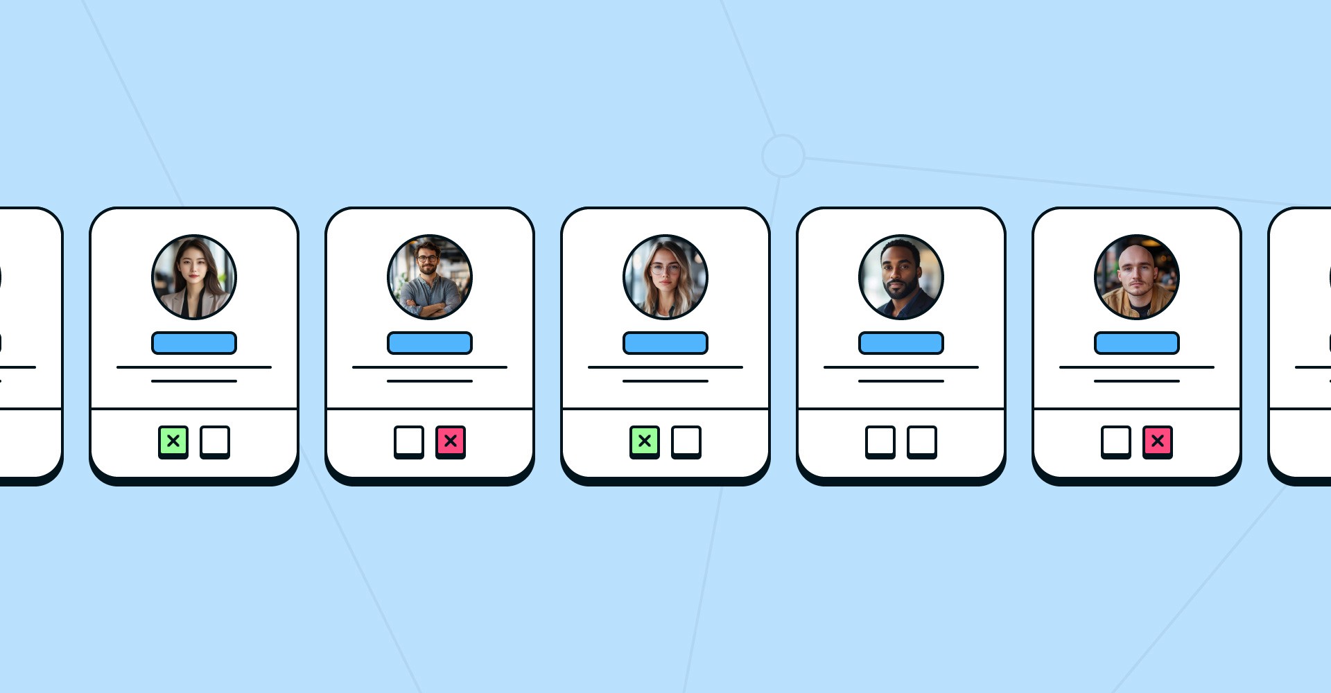 Illustration of different social profiles