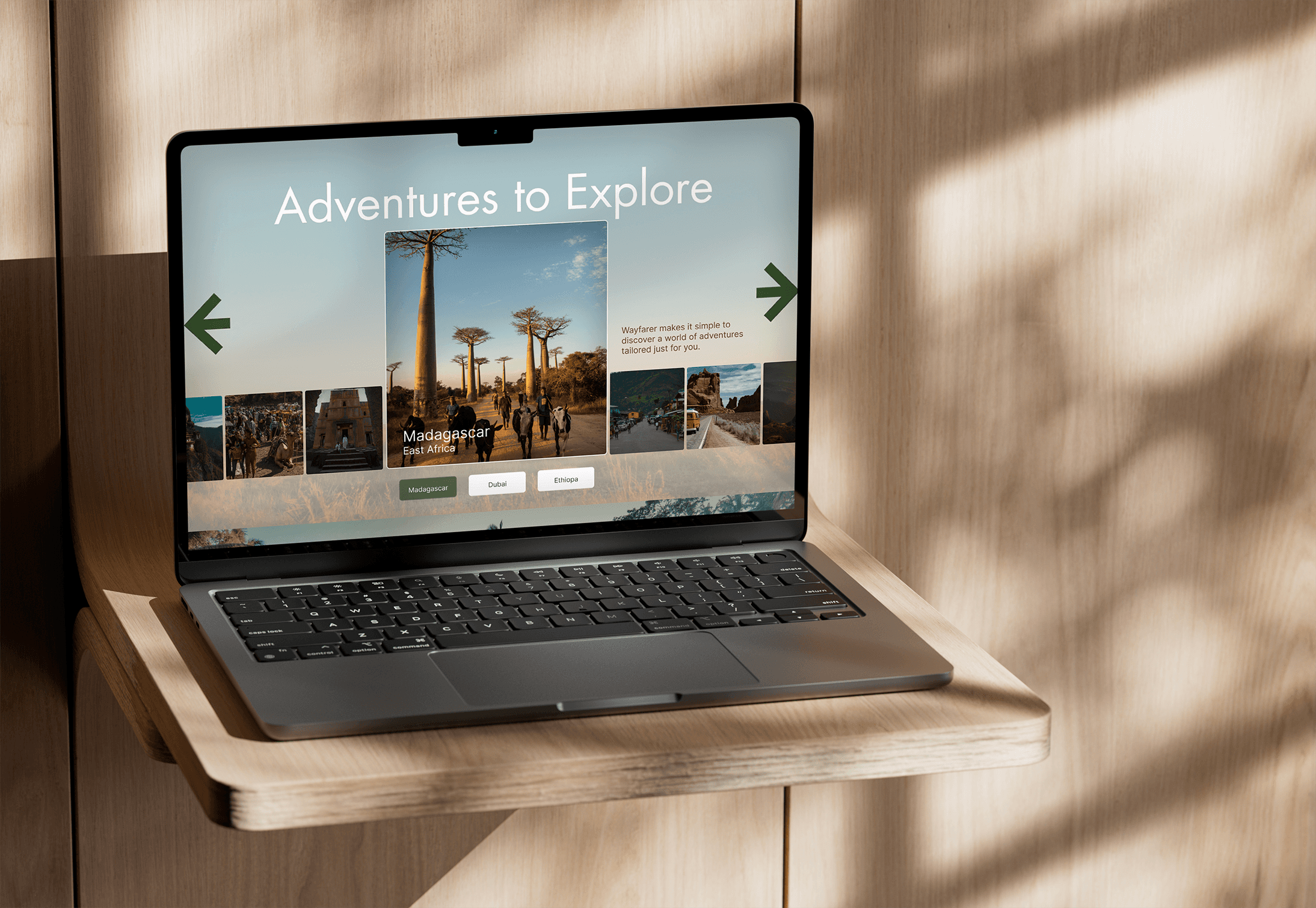 A mockup of a Macbook placed on a table