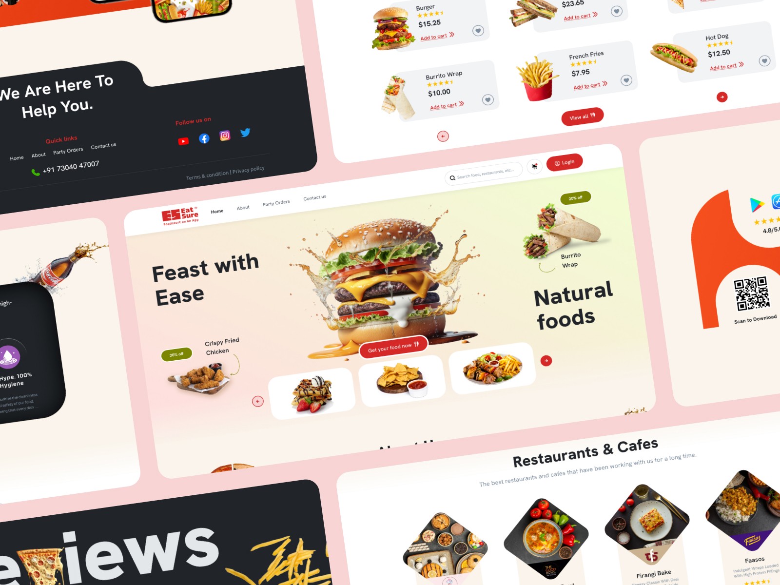 A home page of the desserts shop website