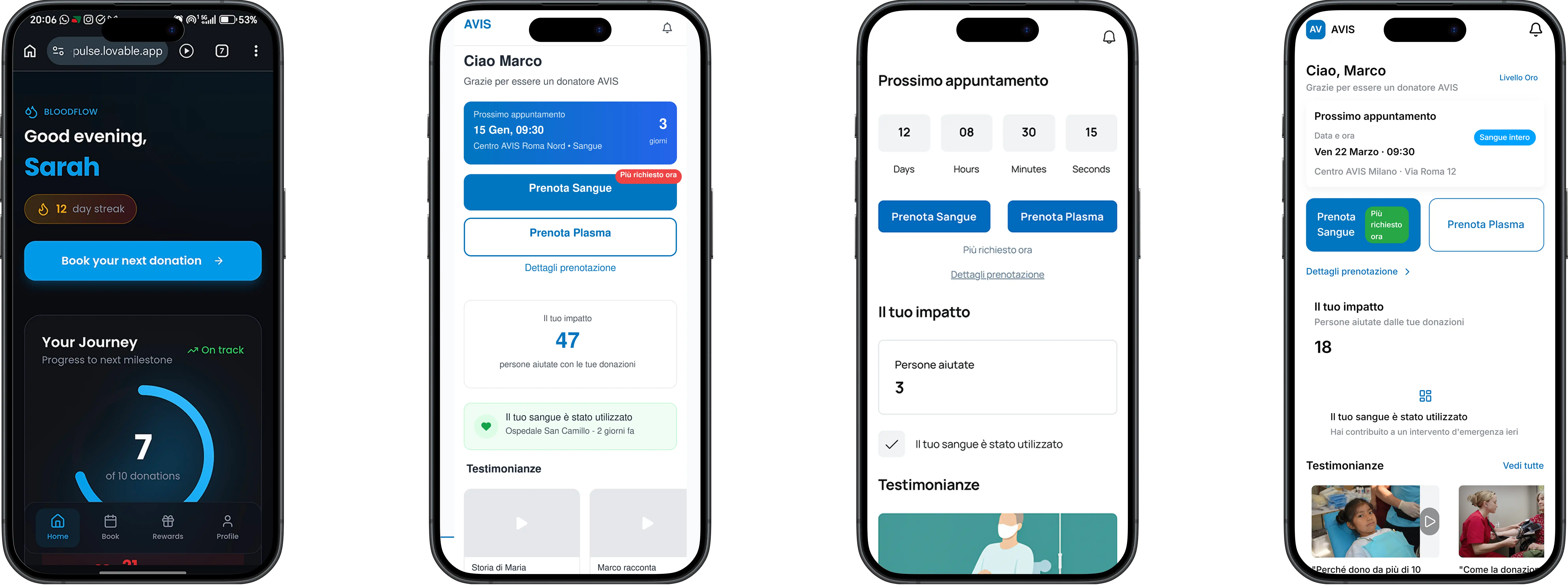 Some drafts of AI-generated homepages.