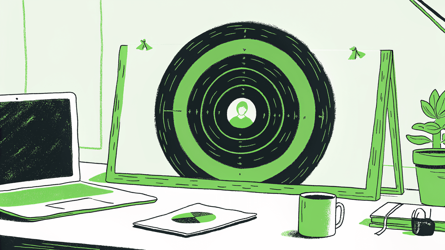High school student's desk with college application target showing one in ten acceptance odds